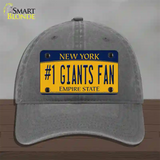 Number 1 Giants Fan New York Novelty License Plate Hat Tag Unconstructed Cotton Charcoal