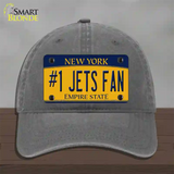 Number 1 Jets Fan New York Novelty License Plate Hat Tag Unconstructed Cotton Charcoal