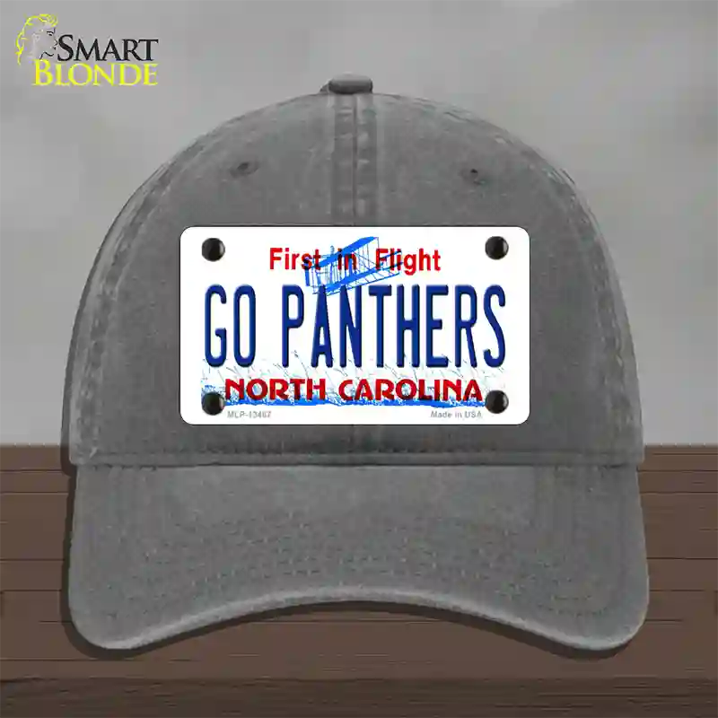 Go Panthers North Carolina Novelty License Plate Hat Tag Unconstructed Cotton Charcoal