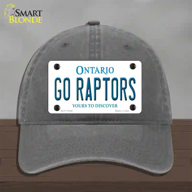 Go Raptors Novelty License Plate Hat Tag Unconstructed Cotton Charcoal