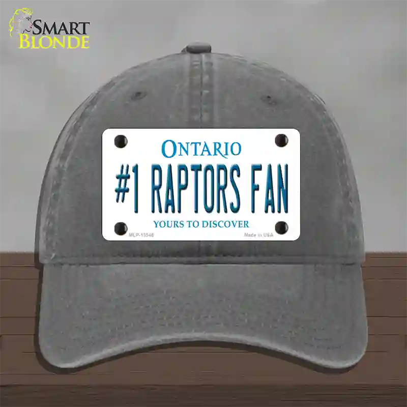 Number 1 Raptors Fan Novelty License Plate Hat Tag Unconstructed Cotton Charcoal