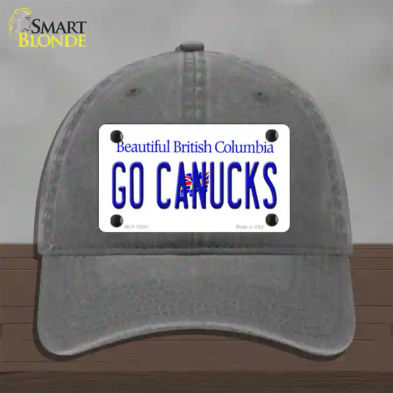 Go Canucks Novelty License Plate Hat Tag Unconstructed Cotton / Charcoal