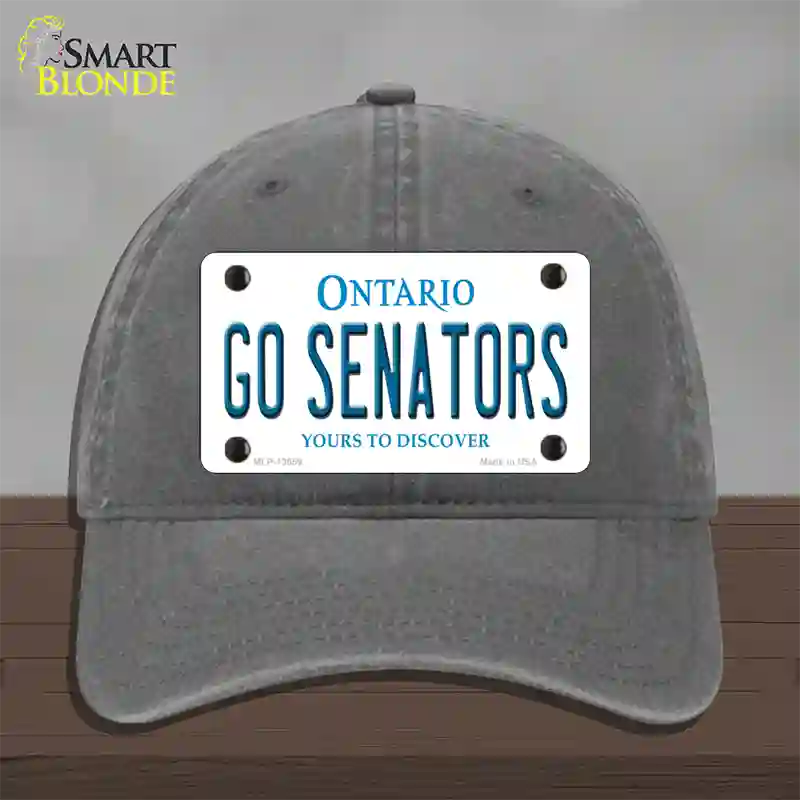Go Senators Novelty License Plate Hat Tag Unconstructed Cotton Charcoal