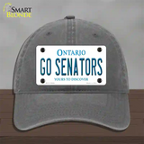 Go Senators Novelty License Plate Hat Tag Unconstructed Cotton Charcoal