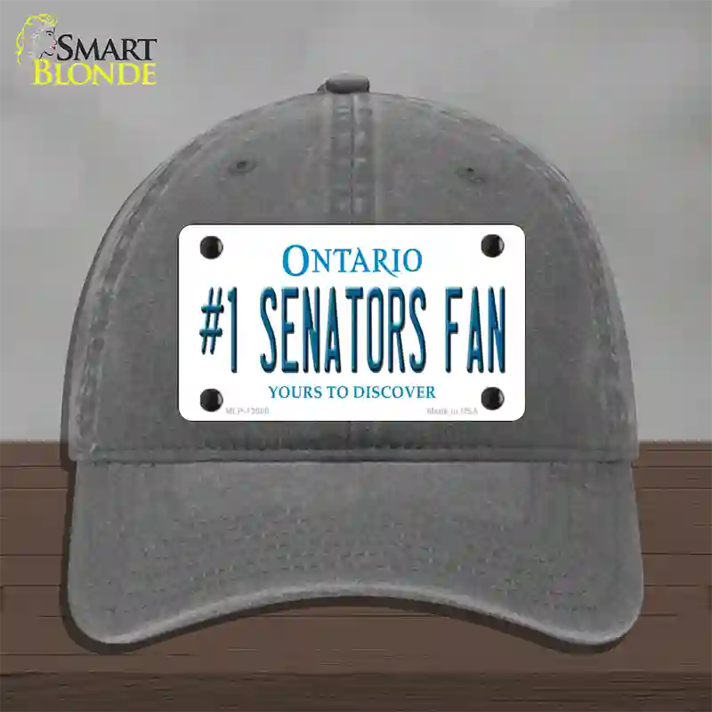 Number 1 Senators Fan Novelty License Plate Hat Tag Unconstructed Cotton Charcoal