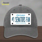 Number 1 Senators Fan Novelty License Plate Hat Tag Unconstructed Cotton Charcoal