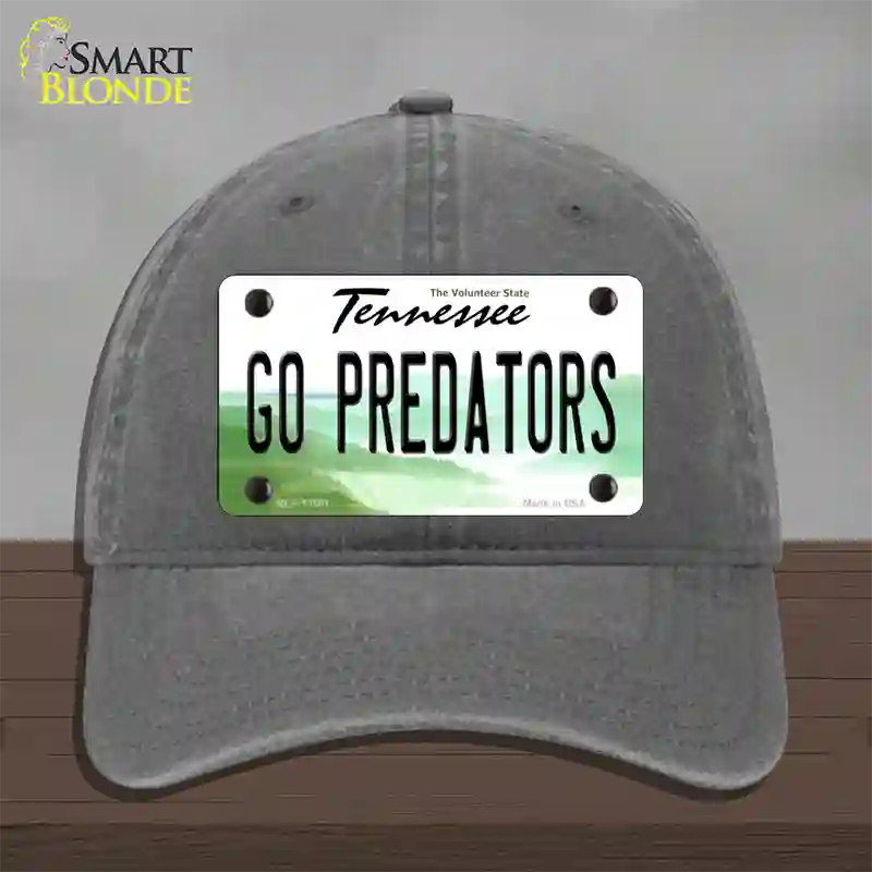 Go Predators Novelty License Plate Hat Tag Unconstructed Cotton Charcoal