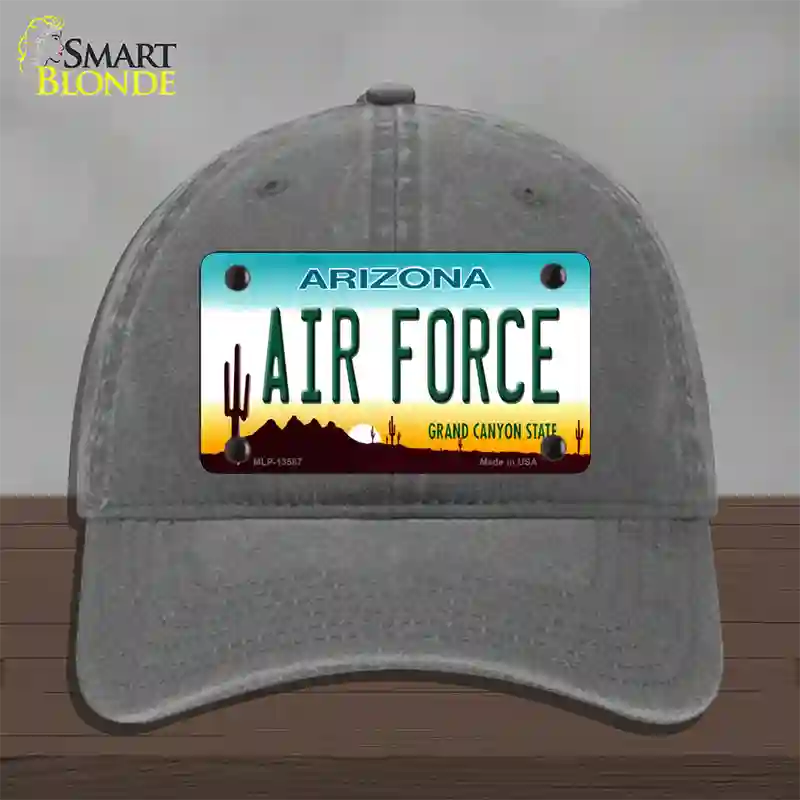 Air Force Arizona Novelty License Plate Hat Tag Unconstructed Cotton Charcoal