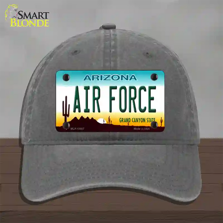 Air Force Arizona Novelty License Plate Hat Tag Unconstructed Cotton / Charcoal