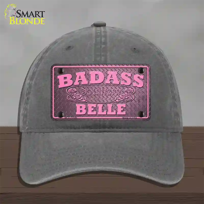 Badass Southern Belle Novelty License Plate Hat Tag Unconstructed Cotton / Charcoal