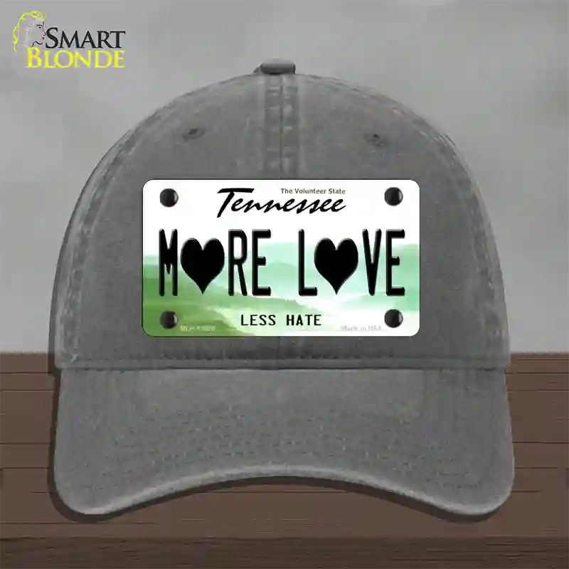 More Love Novelty License Plate Hat Tag Unconstructed Cotton Charcoal