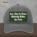 Ass Gas Or Grass Novelty License Plate Hat Tag Unconstructed Cotton Charcoal