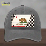 California Racing Flag Novelty License Plate Hat Tag Unconstructed Cotton Charcoal