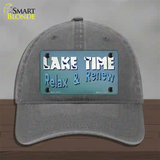 Lake Time Novelty License Plate Hat Tag Unconstructed Cotton Charcoal