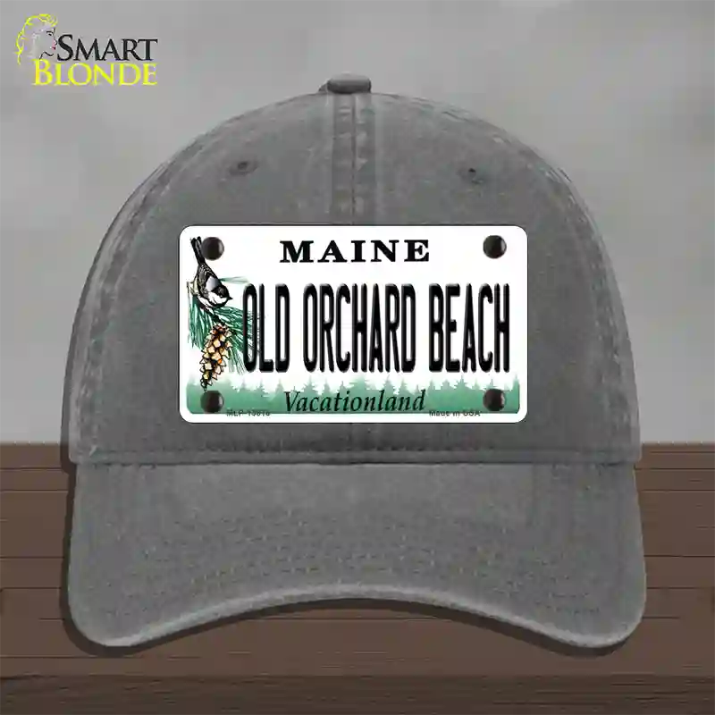 Old Orchard Beach Maine Novelty License Plate Hat Tag Unconstructed Cotton Charcoal