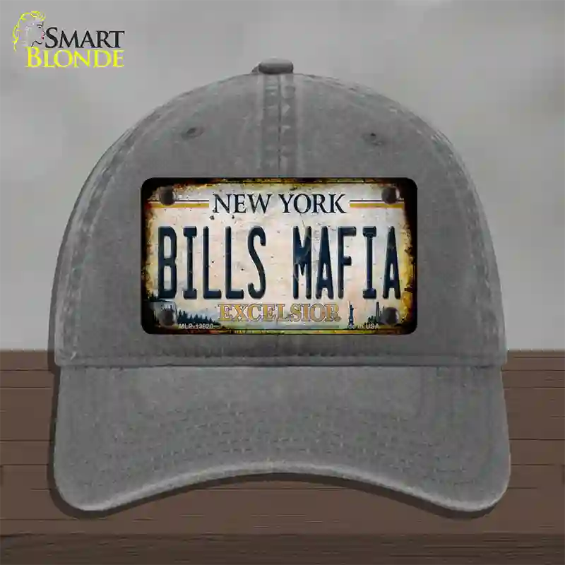 Bills Mafia New York Rusty Novelty License Plate Hat Tag Unconstructed Cotton Charcoal