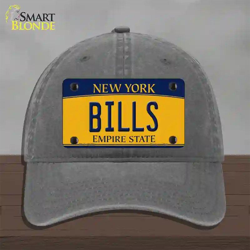 Bills New York Yellow Novelty License Plate Hat Tag Unconstructed Cotton Charcoal