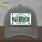 Marathon Florida Novelty License Plate Hat Tag Unconstructed Cotton Charcoal