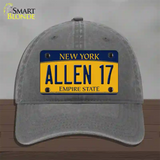 Allen 17 New York Novelty License Plate Hat Tag Unconstructed Cotton Charcoal