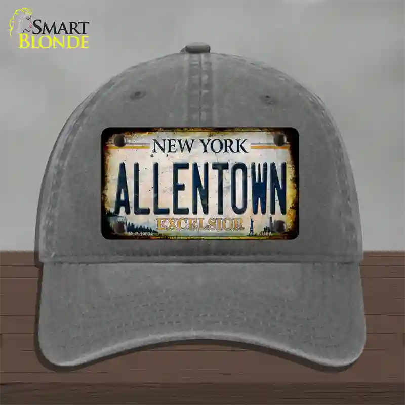 Allentown Excelsior New York Rusty Novelty License Plate Hat Tag Unconstructed Cotton Charcoal