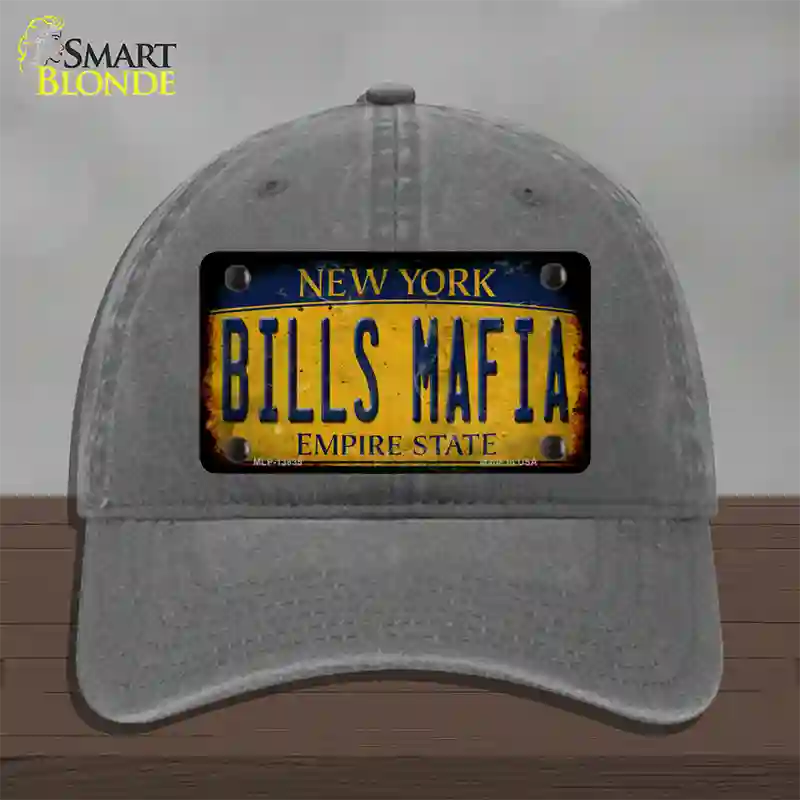 Bills Mafia New York Yellow Rusty Novelty License Plate Hat Tag Unconstructed Cotton Charcoal
