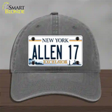 Allen 17 NY Excelsior Novelty License Plate Hat Tag Unconstructed Cotton Charcoal