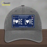 More Love Hearts Tennessee Blue Novelty License Plate Hat Tag Unconstructed Cotton Charcoal