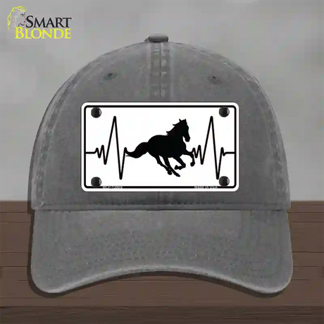 Horse Heart Beat Novelty License Plate Hat Tag Unconstructed Cotton / Charcoal