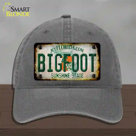 Bigfoot Florida Novelty License Plate Hat Tag Unconstructed Cotton / Charcoal