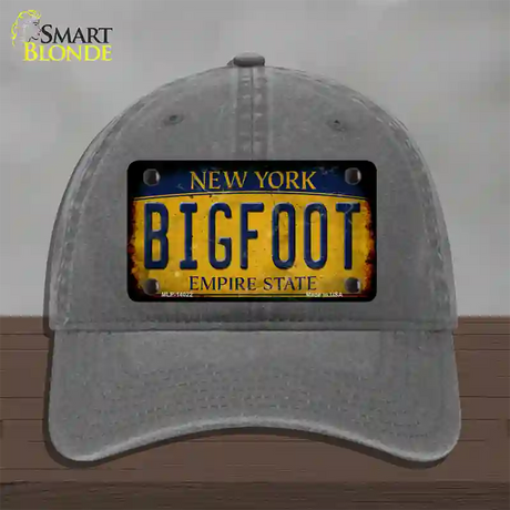 Bigfoot New York Novelty License Plate Hat Tag Unconstructed Cotton / Charcoal