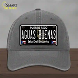 Aguas Buenas Puerto Rico Black Novelty License Plate Hat Unconstructed Cotton / Charcoal