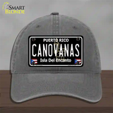 Canovanas Puerto Rico Black Novelty License Plate Hat Unconstructed Cotton / Charcoal