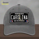Carolina Puerto Rico Black Novelty License Plate Hat Unconstructed Cotton / Charcoal