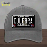Culebra Puerto Rico Black Novelty License Plate Hat Unconstructed Cotton / Charcoal