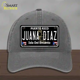 Juana Diaz Puerto Rico Black Novelty License Plate Hat Unconstructed Cotton / Charcoal