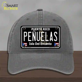 Penuelas Puerto Rico Black Novelty License Plate Hat Unconstructed Cotton / Charcoal