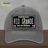 Rio Grande Puerto Rico Black Novelty License Plate Hat Unconstructed Cotton / Charcoal