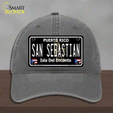 San Sebastian Puerto Rico Black Novelty License Plate Hat Unconstructed Cotton / Charcoal