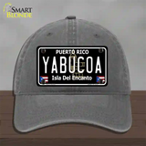 Yabucoa Puerto Rico Black Novelty License Plate Hat Unconstructed Cotton / Charcoal