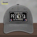 Princesa Puerto Rico Black Novelty License Plate Hat Unconstructed Cotton / Charcoal