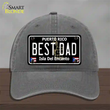 Best Dad Puerto Rico Black Novelty License Plate Hat Unconstructed Cotton / Charcoal