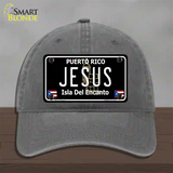 Jesus Puerto Rico Black Novelty License Plate Hat Unconstructed Cotton / Charcoal