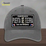 Puerta De Tierra Puerto Rico Black Novelty License Plate Hat Unconstructed Cotton / Charcoal