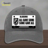 Alabama POW MIA Some Gave All Novelty License Plate Hat Unconstructed Cotton / Charcoal
