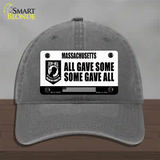 Massachusetts POW MIA Some Gave All Novelty License Plate Hat Unconstructed Cotton / Charcoal