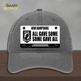 New Hampshire POW MIA Some Gave All Novelty License Plate Hat Unconstructed Cotton / Charcoal