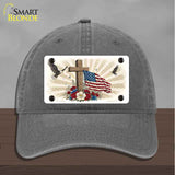 Eagle Flag and Cross Novelty License Plate Hat HAT-MLP-14510