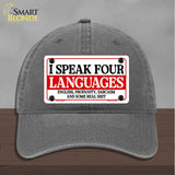 I Speak Four Languages Novelty License Plate Hat HAT-MLP-14512