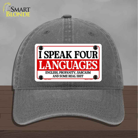 I Speak Four Languages Novelty License Plate Hat HAT-MLP-14512