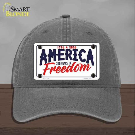 America 250 Years Novelty License Plate Hat HAT-MLP-14546 Unconstructed Cotton Charcoal